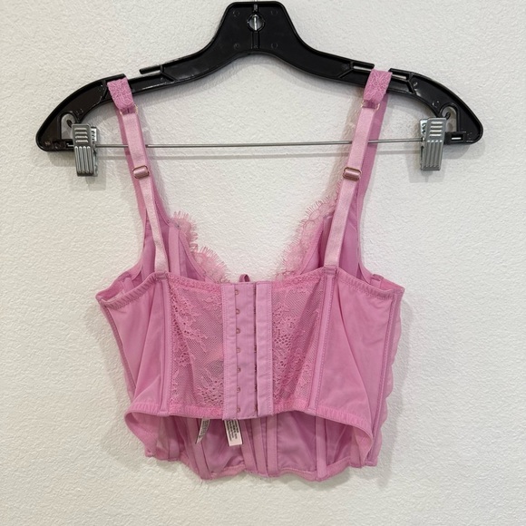 Victoria’s Secret Dream Angels Unlined Lace Up Corset Pink Women’s Size Medium - Picture 2 of 3